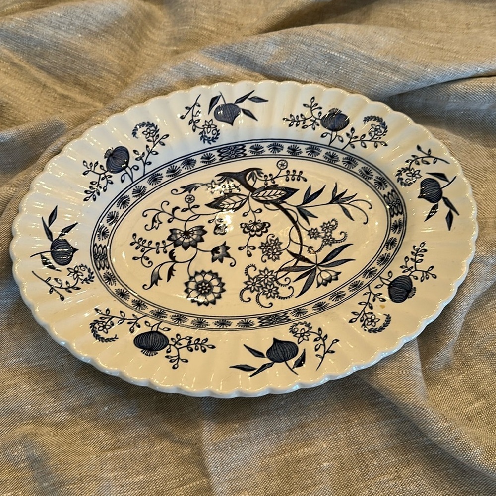 Vintage Blue Nordic ironstone tray server